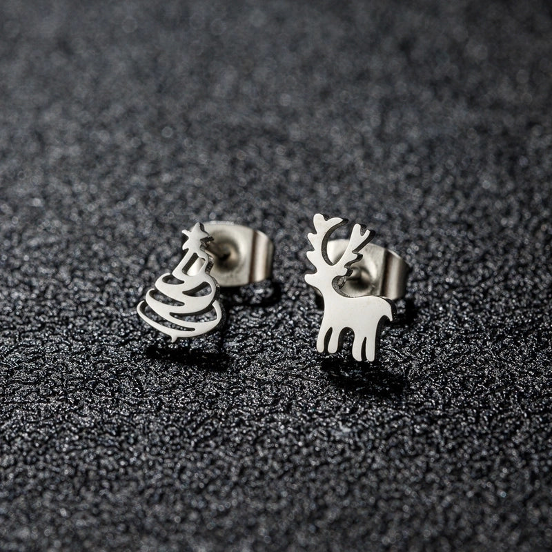 1 Pair Christmas Sweet Minimalist Snowflake Irregular Polishing Plating 304 Stainless Steel 18K Gold Plated Ear Studs