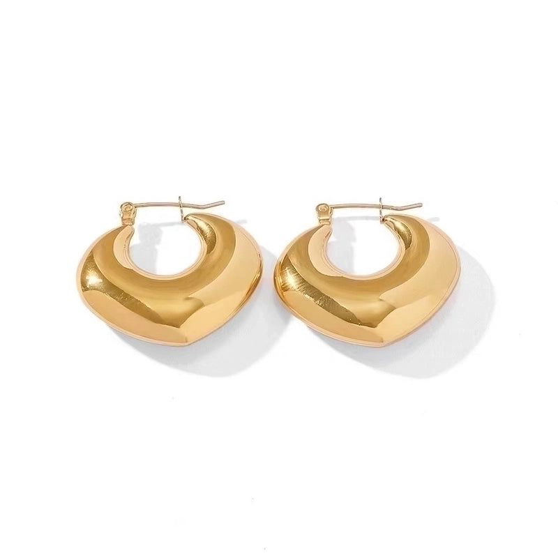 1 Pair Fashion Solid Color Plating 304 Stainless Steel 18K Gold Plated Earrings