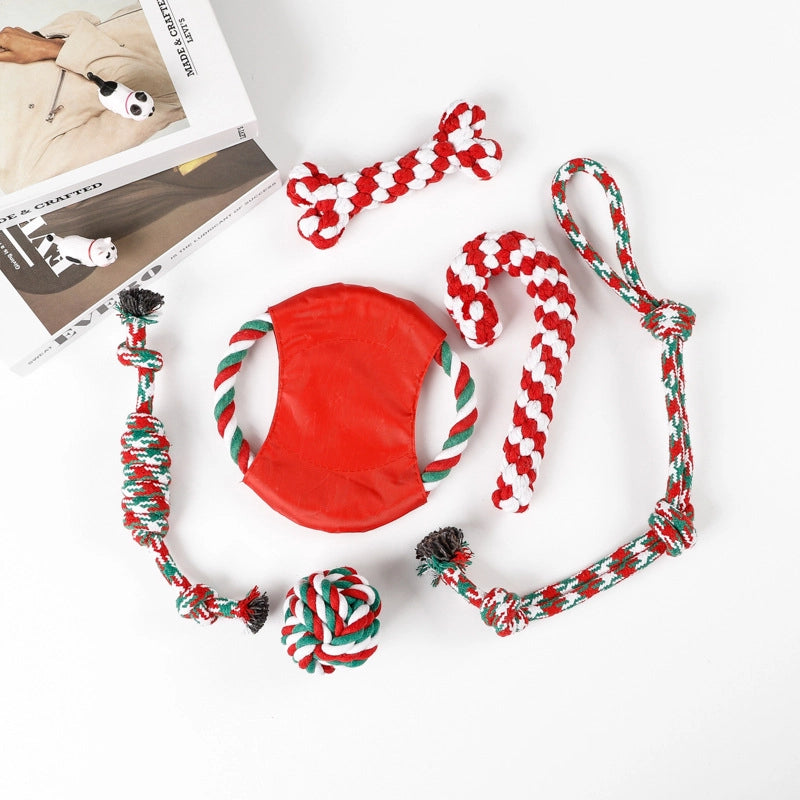 Cute Cotton Rope Christmas Infinite Twist Pet Toys
