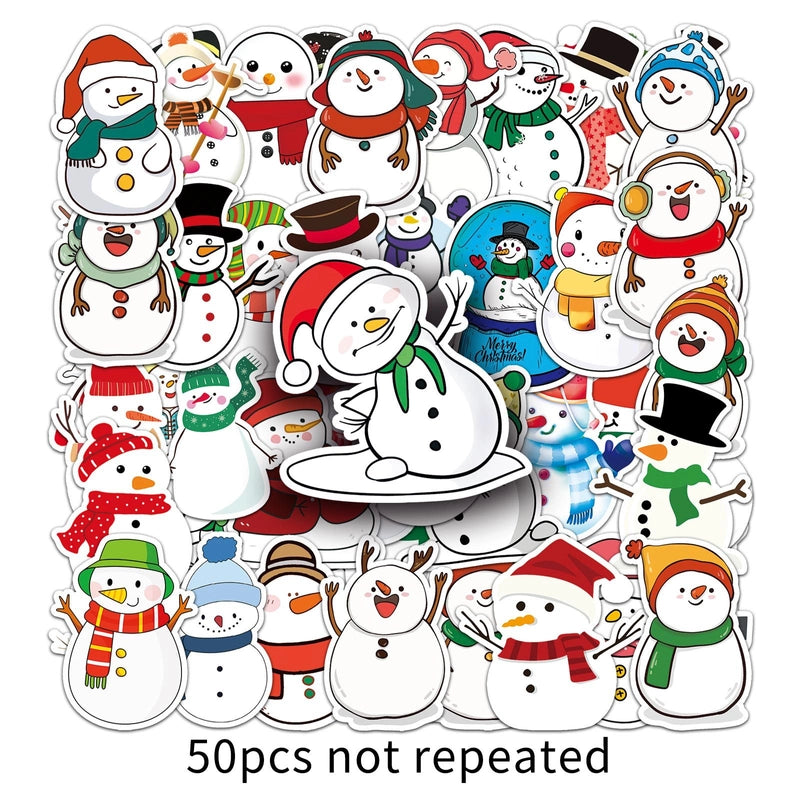 1 Set Snowman Christmas Christmas PVC Self-adhesive Cute Stickers
