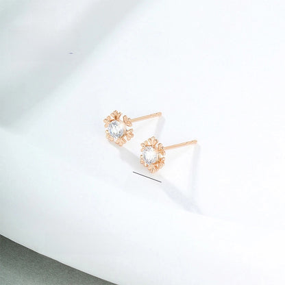 1 Pair Vintage Style Xuping Flower Plating Inlay Alloy Artificial Gemstones Ear Studs