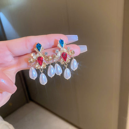 Medieval Pearl Geometric Copper Electroplating Earrings