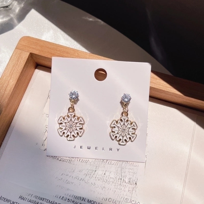 Christmas Earrings Cartoon Cute Santa Elk Earrings Sterling Silver Needle Sweet Girl Earrings