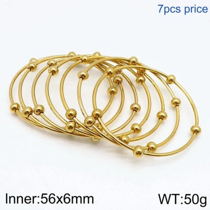 Minimalist Streetwear Solid Color Stainless Steel 18K Gold Plated Bangle In Bulk