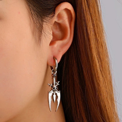 Retro Skull Pendent Alloy Earrings