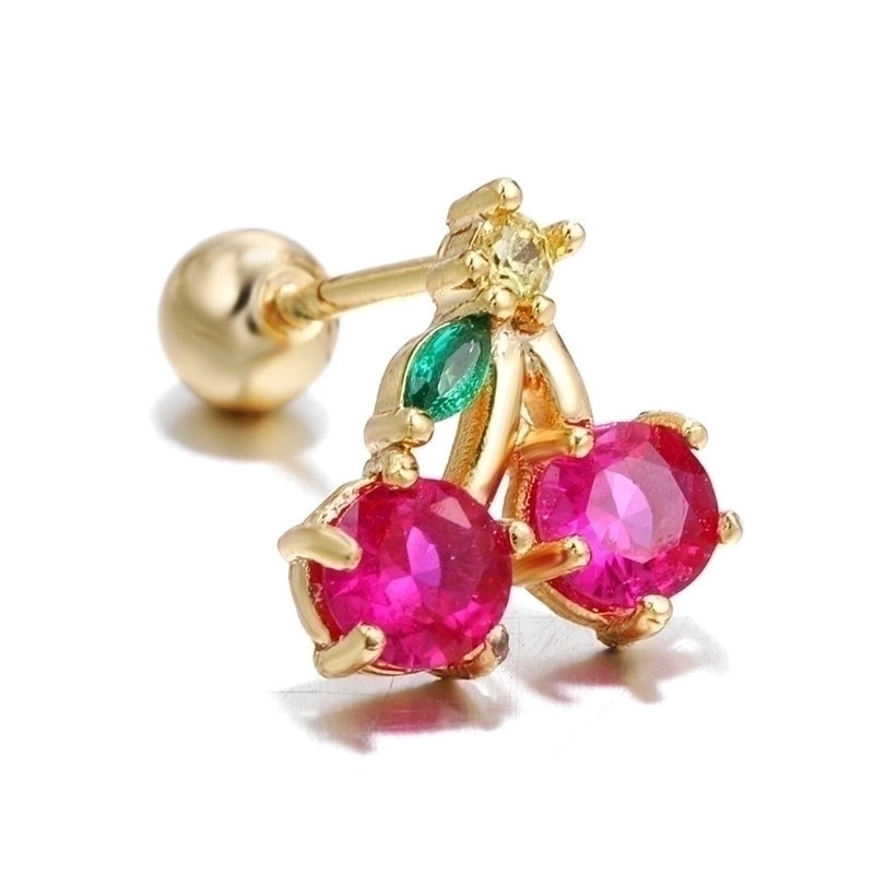 Geometric Brass Gem Earrings Ear Studs