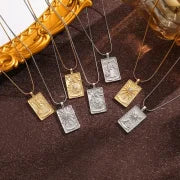 Vintage Style Minimalist Sun Moon Titanium Steel Copper Plating Pendant Necklace