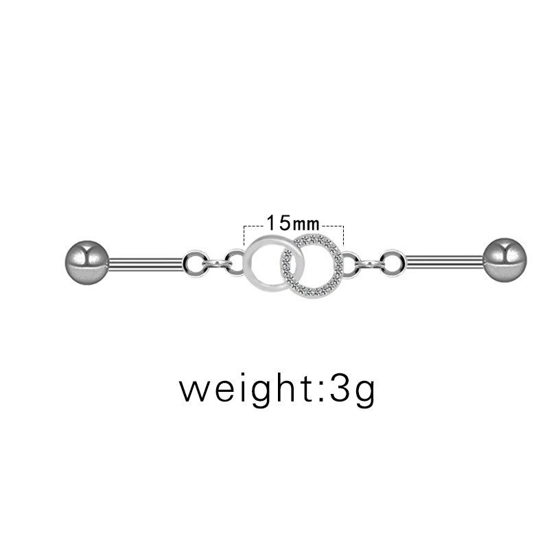 1 Piece Ear Cartilage Rings & Studs Sexy Minimalist Cat Flower Bow Knot 316L Stainless Steel Alloy Epoxy Plating Inlay Rhinestones Glass White Gold Plated Gold Plated Ear Cartilage Rings & Studs