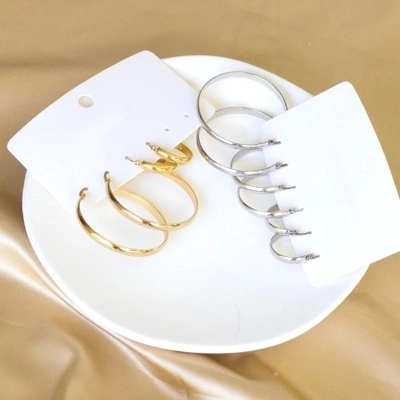Fashion Circle Stainless Steel Plating Earrings 1 Pair