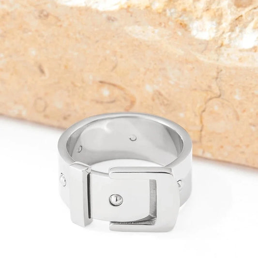 Modern Style Artistic Belt Buckle Solid Color 304 Stainless Steel 16K Gold Plated White Gold Plated Gold Plated Plating Rings