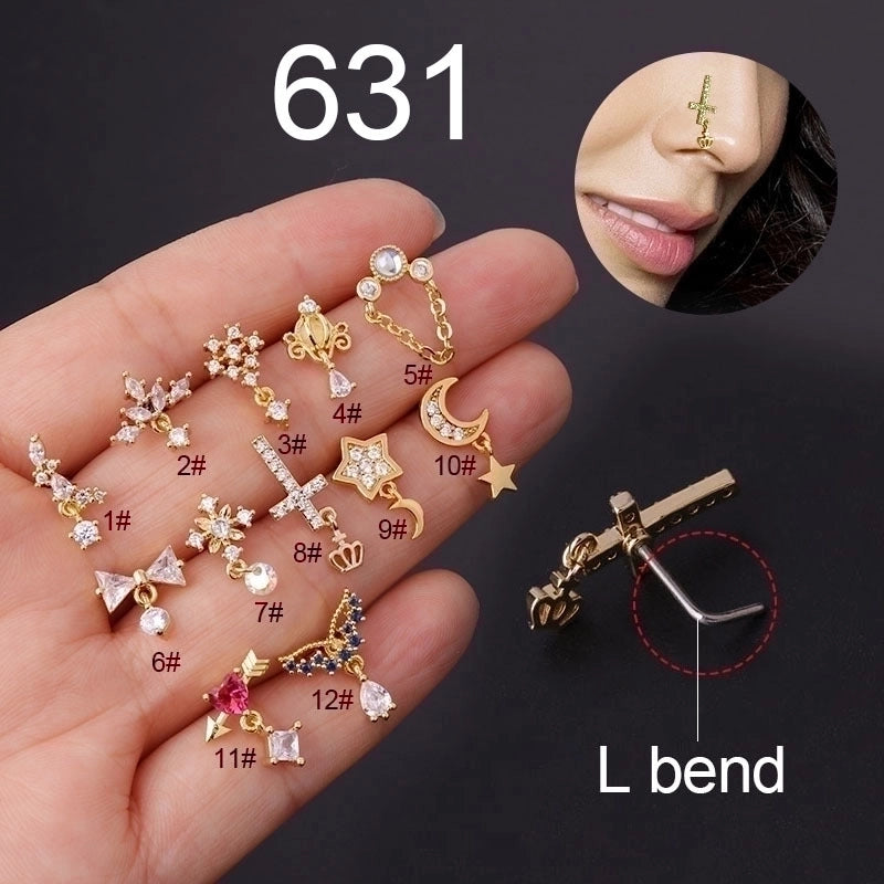 Nose Rings & Studs Fashion Geometric 316L Stainless Steel Copper Plating