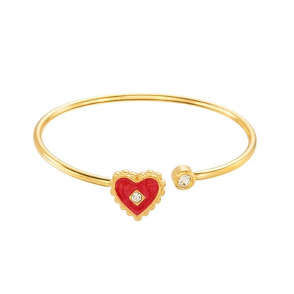 Casual Elegant Lady Heart Shape 304 Stainless Steel Bangle In Bulk