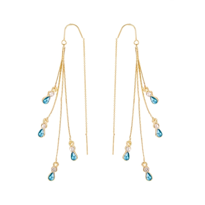 1 Pair Elegant Lady Water Droplets Alloy Copper Drop Earrings