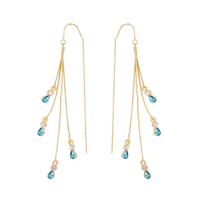 1 Pair Elegant Lady Water Droplets Alloy Copper Drop Earrings