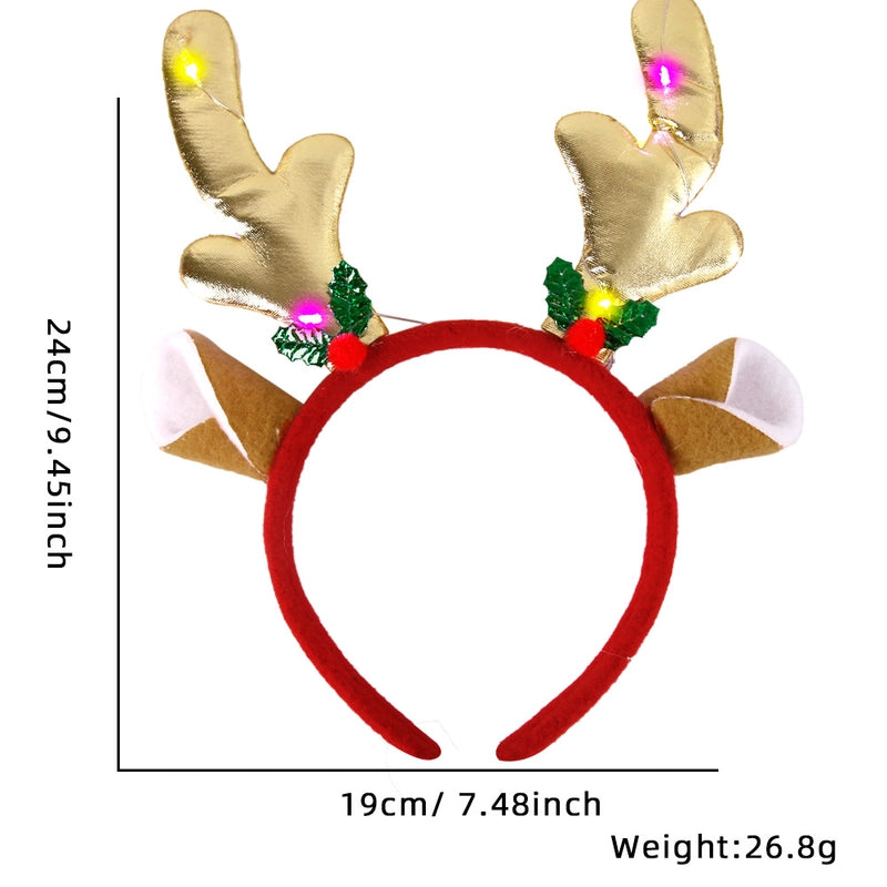 Christmas Cartoon Style Cute Bow Knot Antlers Plastic Party Festival Headband