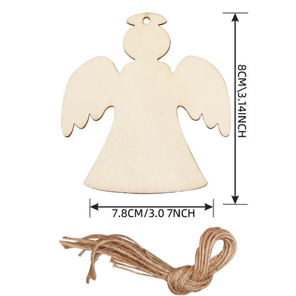 Christmas Pendant Home Decoration Supplies Wood Crafts Creative Carving Wood Christmas Tree Hanging Ornaments