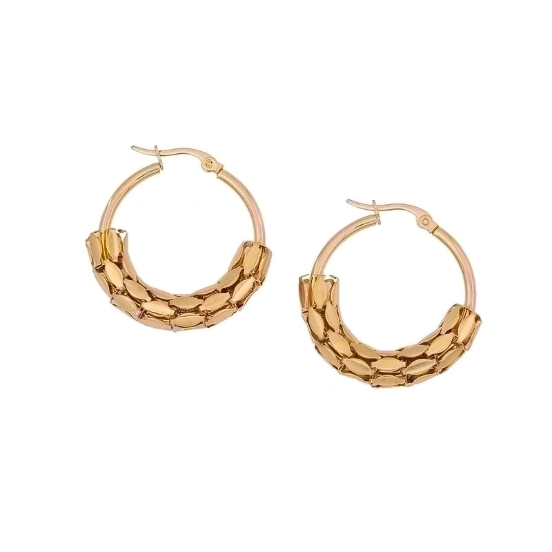 1 Pair Minimalist U Shape Circle Stainless Steel Plating Hoop Earrings