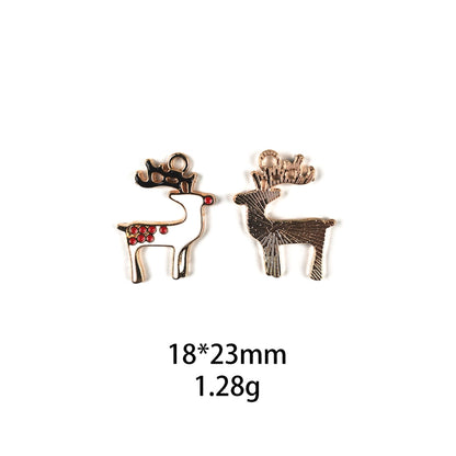 10 PCS/Package Zinc Alloy Christmas Tree Santa Claus Christmas Socks Pendant Jewelry Accessories