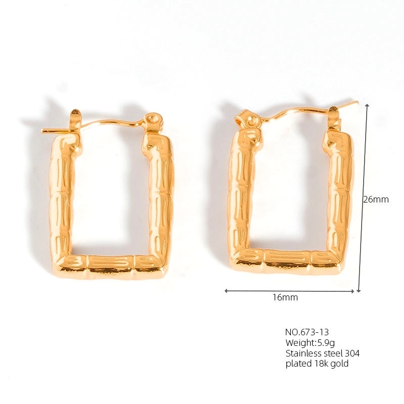 1 Pair Casual Modern Style Classic Style U Shape Geometric 304 Stainless Steel Titanium Steel 18K Gold Plated Earrings