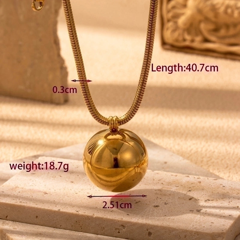 Minimalist Round 304 Stainless Steel Plating Pendant Necklace