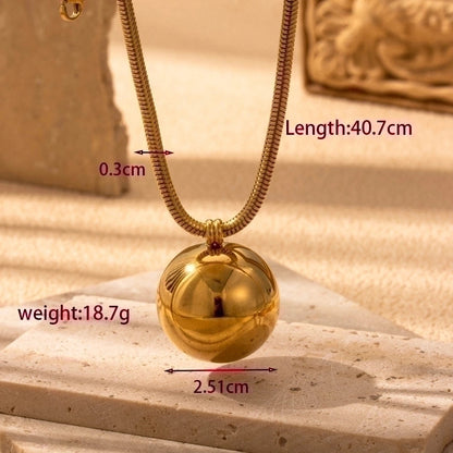 Minimalist Round 304 Stainless Steel Plating Pendant Necklace