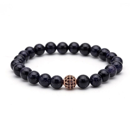 Fashion Frosted Natural Stone Crown Bracelets