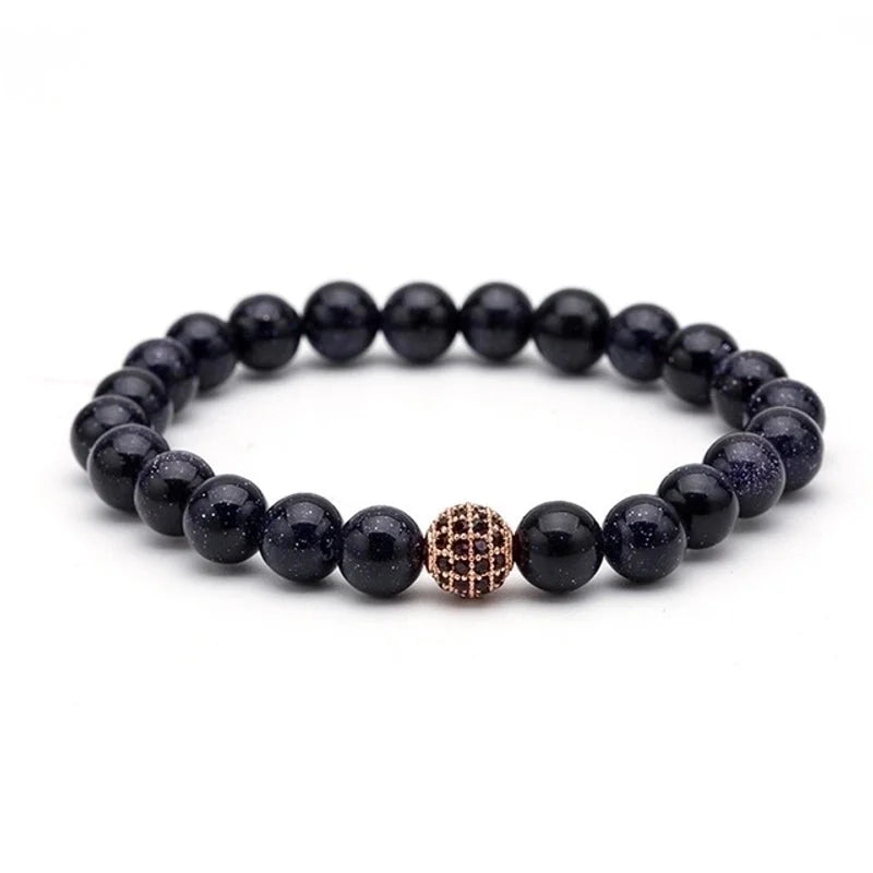 Fashion Frosted Natural Stone Crown Bracelets