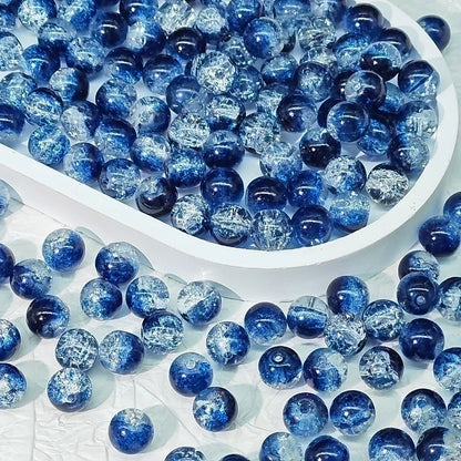 50 PCS/Package Diameter 10mm Diameter 8mm Glass Crackle Glass Beads Round Jewelry Accessories