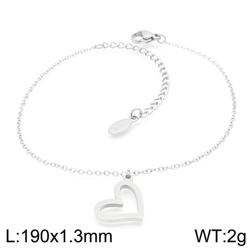 Minimalist Classic Style Heart Shape Stainless Steel Titanium Steel 18K Gold Plated Plating Bracelets Earrings Necklace
