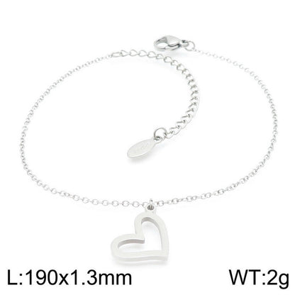 Minimalist Classic Style Heart Shape Stainless Steel Titanium Steel 18K Gold Plated Plating Bracelets Earrings Necklace