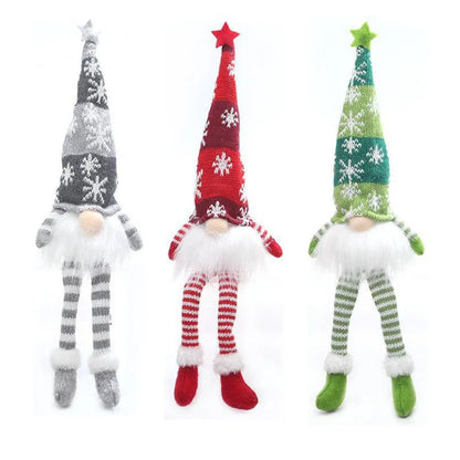 Christmas Faceless Doll Knitted Hat Glowing Forest Old Man Ornament Christmas Scene Decoration Prop