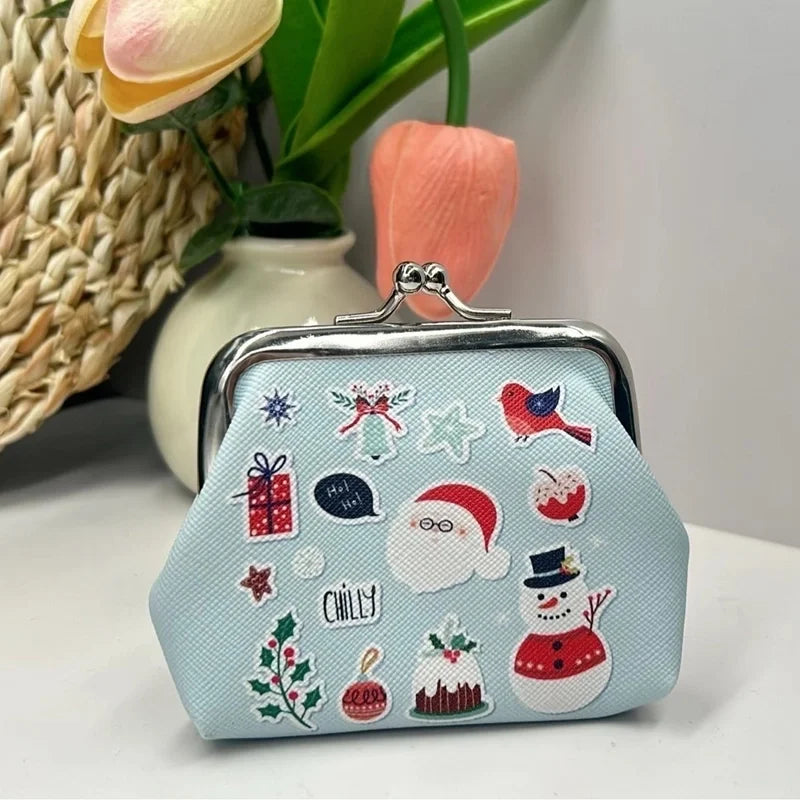 Unisex Animal Santa Claus Snowman Pu Leather Buckle Coin Purses