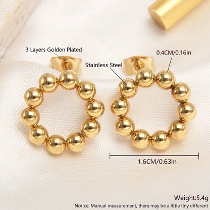 1 Pair Basic Minimalist Triangle Plating 304 Stainless Steel 18K Gold Plated Gold Plated Ear Studs