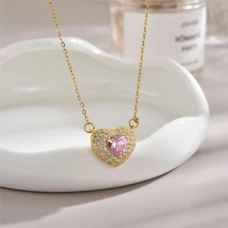 Sweet Heart Shape Titanium Steel Pendant Necklace