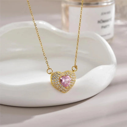 Sweet Heart Shape Titanium Steel Pendant Necklace