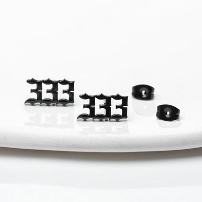 1 Pair Minimalist Number Plating Hollow Out 304 Stainless Steel 18K Gold Plated Ear Studs