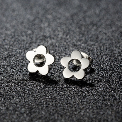 1 Pair Minimalist Classic Style Geometric Polishing Plating 304 Stainless Steel 18K Gold Plated Ear Studs