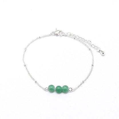 Minimalist Classic Style Geometric Stainless Steel Natural Stone Bracelets