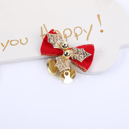 10 Pieces Christmas Bow Bell Christmas Decoration Christmas Tree Garland Bell Accessories Christmas Gift Box Direct Sales