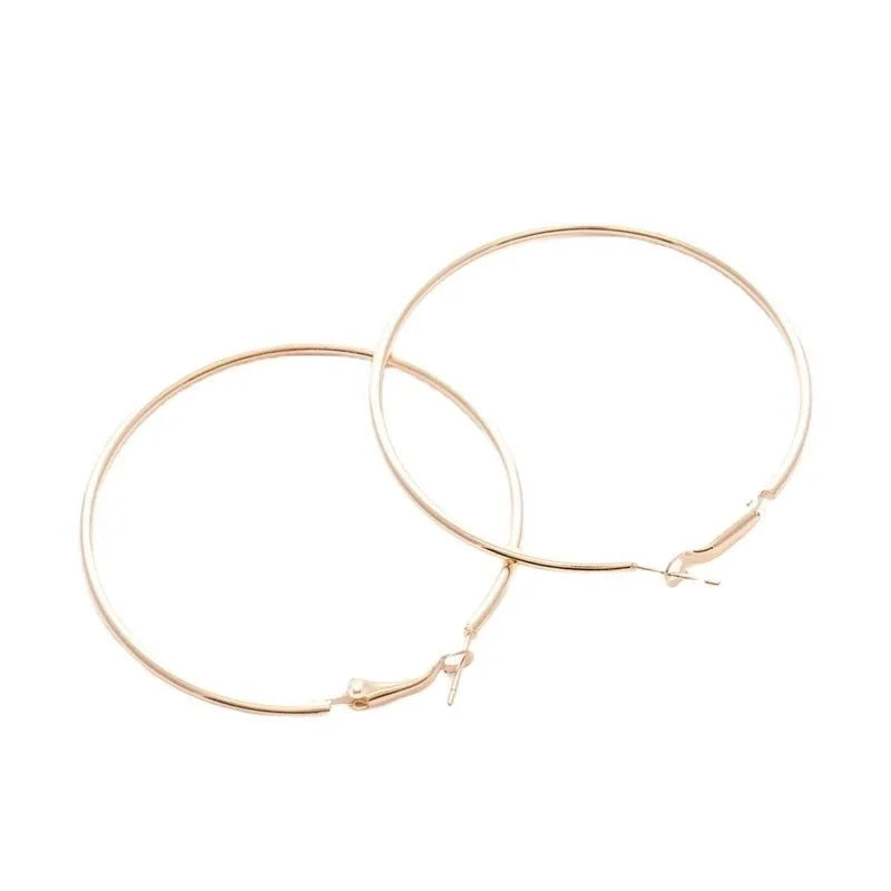 1 Pair Minimalist Solid Color Stainless Steel Hoop Earrings