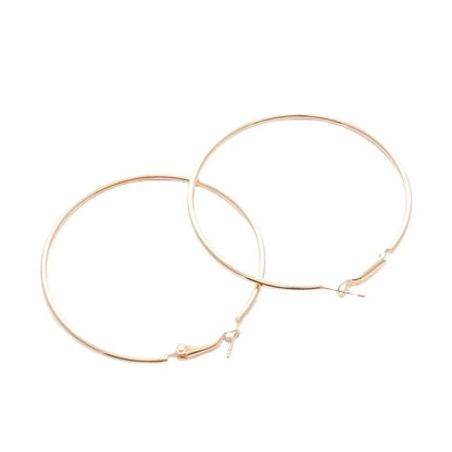 1 Pair Minimalist Solid Color Stainless Steel Hoop Earrings