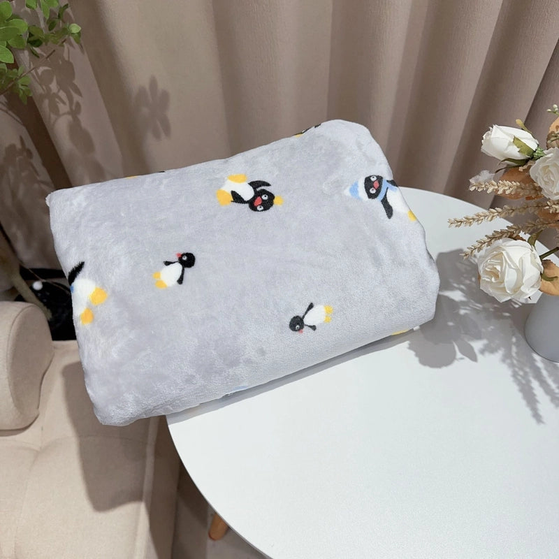In Stock | Style Autumn And Winter Thickened Cartoon Crayon Small New Flannel Casual Plush Blanket Dormitory Bed Sheet