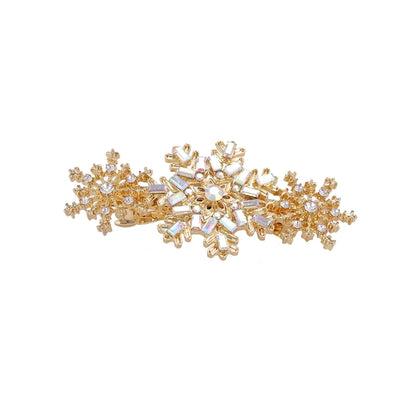 Christmas Minimalist Women's Snowflake Alloy Inlay Zircon Hair Clip