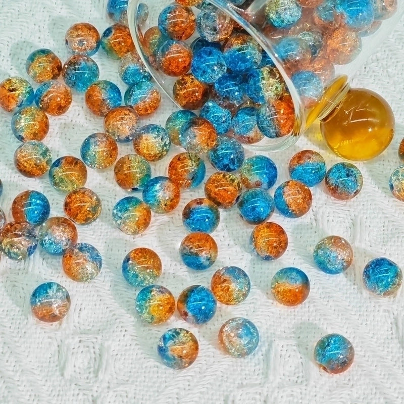 50 PCS/Package Diameter 10mm Diameter 8mm Glass Crackle Glass Beads Round Jewelry Accessories