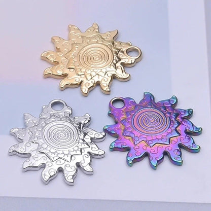 3 Pieces Casual Minimalist Sun 304 Stainless Steel 18K Gold Plated Pendant Necklace Necklace Pendant