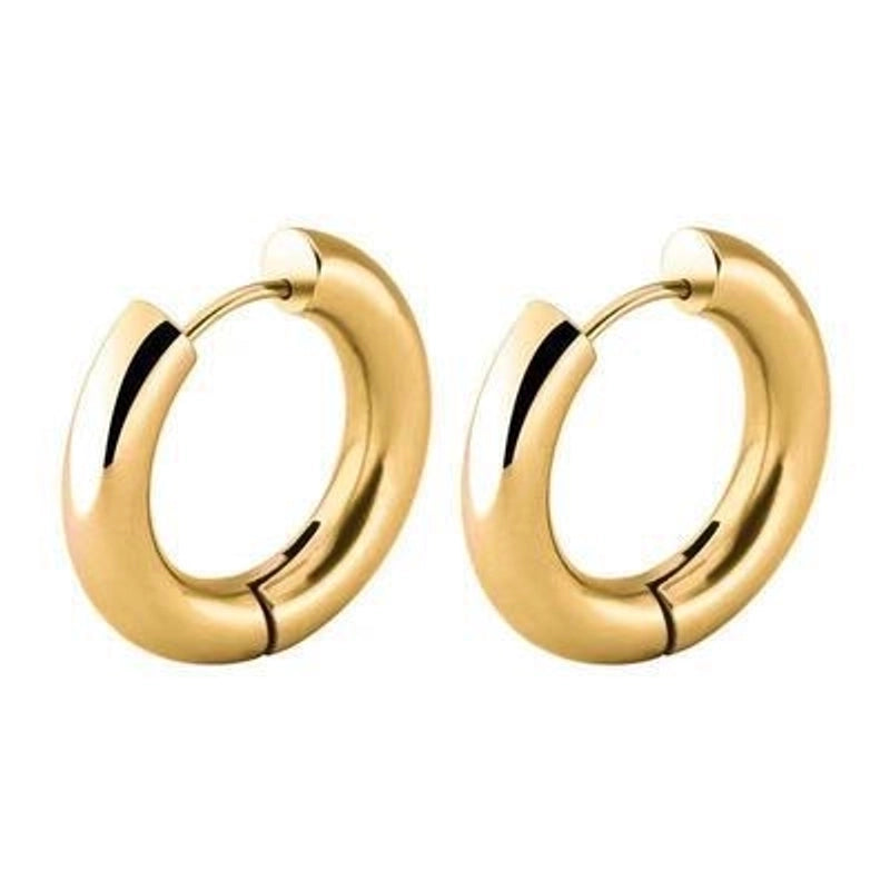 1 Pair Fashion Solid Color Plating 201 Stainless Steel 304 Stainless Steel 18K Gold Plated Earrings
