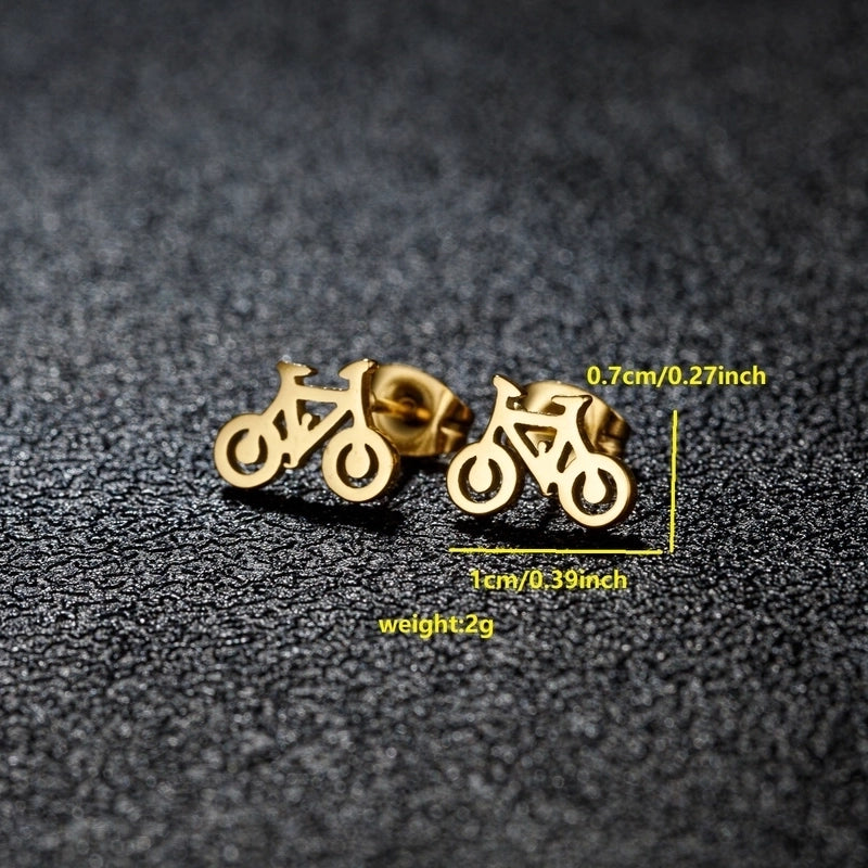 1 Pair Minimalist Classic Style Round Star Moon Hollow Out 304 Stainless Steel 18K Gold Plated Ear Studs