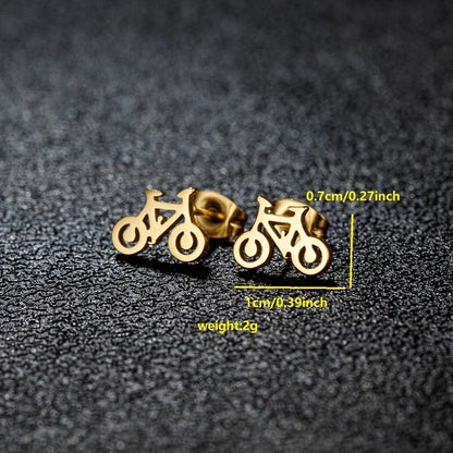 1 Pair Minimalist Classic Style Round Star Moon Hollow Out 304 Stainless Steel 18K Gold Plated Ear Studs