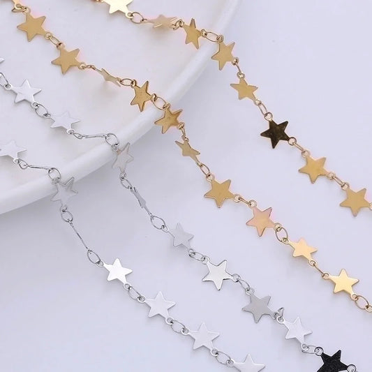 Minimalist Star 304 Stainless Steel 18K Gold Plated Plating Chain Choker