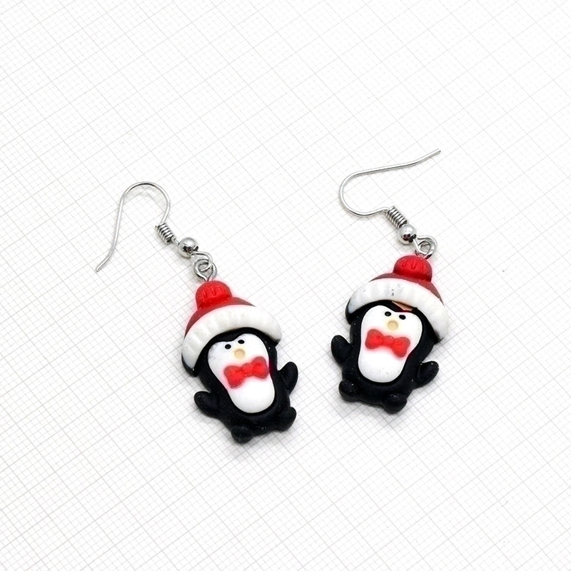 1 Pair Cute Minimalist Snowman Resin Drop Earrings